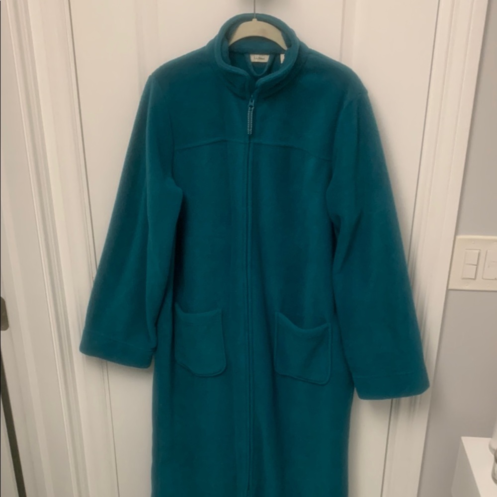 Teal Fleece Long Robe